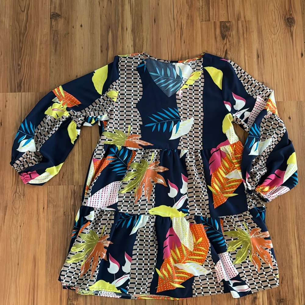 Patterned Babydoll Dress